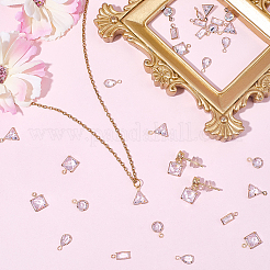 30Pcs 5 Styles Brass Cubic Zirconia Charms&nbsp;ZIRC-SC0001-40