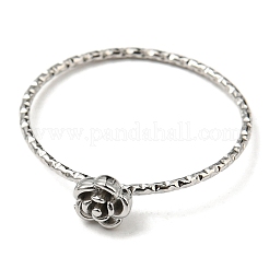 Non-Tarnish 304 Stainless Steel Rose Flower Finger Ring&nbsp;X-RJEW-P090-01P