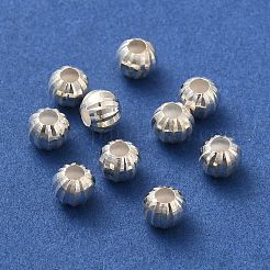 925 Sterling Silver Corrugated Round Spacer Beads&nbsp;LS-STER-K178-01B-S