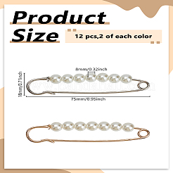 12Pcs 2 Colors Iron Kilt Pins&nbsp;JEWB-LP0002-02