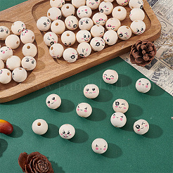 70Pcs 7 Styles Schima Wood Beads&nbsp;WOOD-ME0001-16