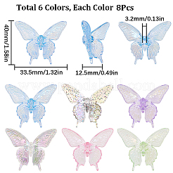 40pcs 5 colors UV Plating Rainbow Iridescent Transparent Acrylic Beads&nbsp;OACR-SC0001-19