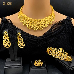 Alloy Crystal Rhinestone Chain Necklaces & Stud Earrings & Rings & Link Bracelets Sets&nbsp;WGA1AA0-01