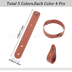 20Pcs 5 Colors Imitation Leather Cable Keepers&nbsp;AJEW-GF0006-41