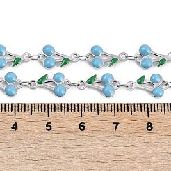 304 Stainless Steel Enamel Cherry Link Chains&nbsp;CHS-M007-01P-01