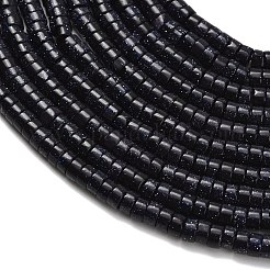 Synthetic Blue Goldstone Beads Strands&nbsp;G-Z110-A37-2x4mm-02