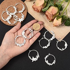 12Pcs 6 Style Alloy Open Back Bezel Pendants&nbsp;FIND-YW0007-36