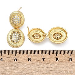 Brass Micro Pave Clear Cubic Zirconia Stud Earrings&nbsp;EJEW-H154-10B-G