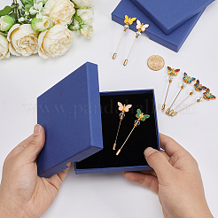 8Pcs Butterfly Brass & Alloy Enamel & Glass Beads Brooches&nbsp;JEWB-GO00005