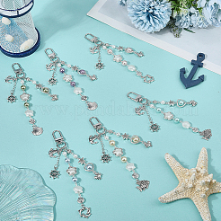 DIY Ocean Animals Glass Pearl Beads and Alloy Pendant Decorations Making Kits&nbsp;DIY-SC0030-83