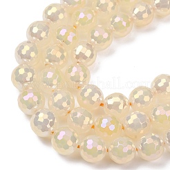Electroplated Natural Agate Beads Strands&nbsp;G-B191-A07-10mm-02