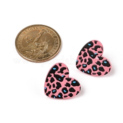 Heart Acrylic Printed Stud Earrings for Women&nbsp;EJEW-G418-01C