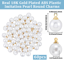 60Pcs ABS Plastic Imitation Pearl Charms&nbsp;KK-BBC0023-53