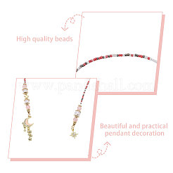 2Pcs Plastic Bead with Zinc Alloy Enamel Charms Bookmarks&nbsp;AJEW-GL0003-52A