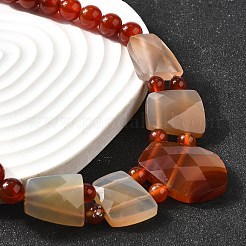 Natural Red Agate Faceted Bib Graduated Beaded Necklaces for Women&nbsp;NJEW-B128-01I