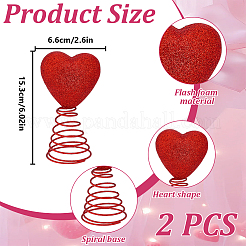 Christmas Themed PVC Treetop Heart Ornament with Spring&nbsp;AJEW-WH0070-63