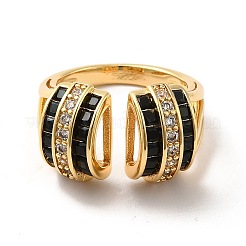 Cubic Zirconia Arch Open Cuff Ring&nbsp;RJEW-C041-02G-01