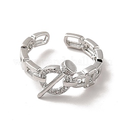 Clear Cubic Zirconia Ring with Nail Open Cuff Ring&nbsp;RJEW-C041-14P
