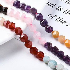 Chakra Theme Natural Tiger Eye & Rose Quartz & Amethyst & Topaz Jade & Red Agate & Amazonite & Sodalite Beads Strands&nbsp;G-S376-002B