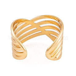 PVD Vacuum Plating 304 Stainless Steel Open Cuff Ring&nbsp;RJEW-G316-08G