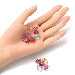 20Pcs 5 Colors Two Tone Transparent Spray Painted Glass Charms&nbsp;GLAA-YW0001-92