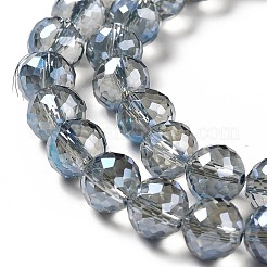 Faceted(128 Facets) Electroplated Glass Beads Strands&nbsp;GLAA-H023-01