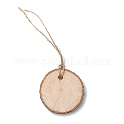 Flat Round Wood Big Pendant Decorations&nbsp;WOOD-F010-02