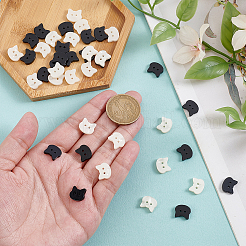 60Pcs 2 Colors Resin Cat Shape Buttons&nbsp;BUTT-AR0001-36