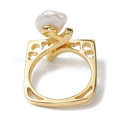 Natural Pearl Finger Rings&nbsp;RJEW-P113-05G