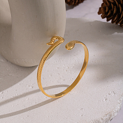 Snake Shaped 304 Stainless Steel Open Cuff Bangles for Women&nbsp;QJ2255