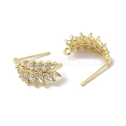 Brass Micro Pave Cubic Zirconia Ear Wire Findings&nbsp;KK-K371-08G