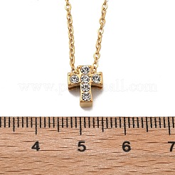 304 Stainless Steel Crystal Rhinestone Pendant Cable Chain Necklaces for Women&nbsp;LS-NJEW-C062-01D-G