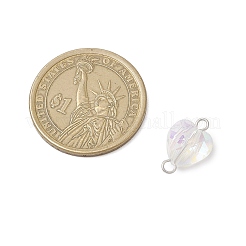 Faceted Clear Glass Connector Charms&nbsp;PALLOY-JF04115-02