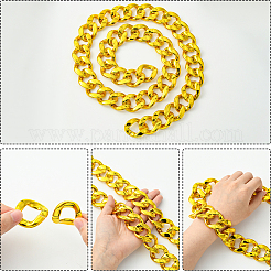 1Pc Acrylic Cuban Link Chain Necklaces for Men&nbsp;NJEW-SP0001-09B-G