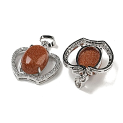 Synthetic Goldstone with Clear Cubic Zirconia Pendants&nbsp;G-G133-03P-25