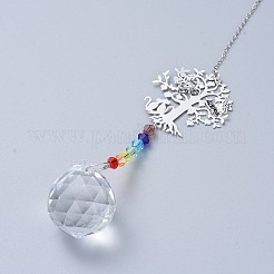 Crystals Chandelier Suncatchers Prisms Chakra Hanging Pendant&nbsp;AJEW-I040-19P