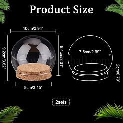 2 Sets High Borosilicate Glass Dome Cover&nbsp;DJEW-NB0001-19