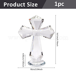 Cross Glass Display Ornaments&nbsp;DJEW-WH0103-021B