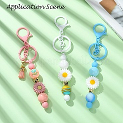 Spray Painted Alloy Bar Beadable Keychain for Jewelry Making DIY Crafts&nbsp;KEYC-A011-02G