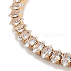 Brass Pave Clear Cubic Zirconia Horse Eye Link Bracelets&nbsp;BJEW-B094-03B-G