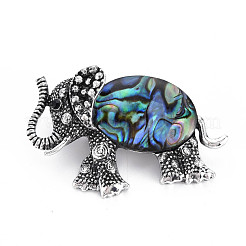 Elephant Alloy Rhinestone Brooch&nbsp;PALLOY-N166-001-A01-RS