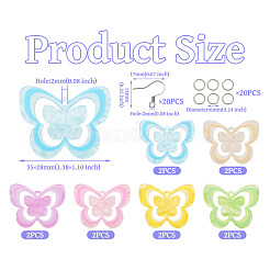 DIY Butterfly Acrylic Dangle Earring Making Kit&nbsp;DIY-TA0009-74