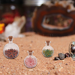 6Pcs 3 Style Chunky Glass Ball Wishing Bottle Ornament&nbsp;AJEW-DR0001-06