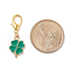 Alloy Enamel Clover Pendant Decorations&nbsp;X-HJEW-JM00661-04