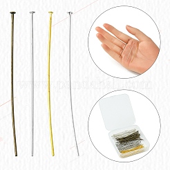160Pcs 4 Colors Brass Flat Head Pins&nbsp;KK-YW0002-11