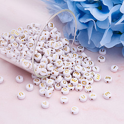 500Pcs 5 Style Plating Acrylic Beads&nbsp;PACR-BY0001-01