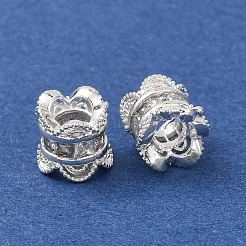 Brass Pave Clear Cubic Zirconia Beads&nbsp;KK-L272-06S