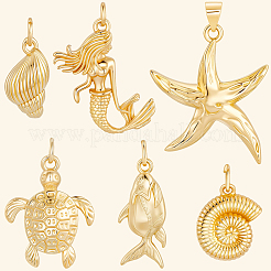 12Pcs 6 Style Brass Pendants&nbsp;KK-BBC0019-36