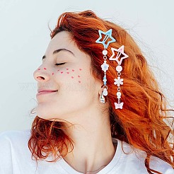 6Pcs 6 Colors Star Iron & Plastic Snap Hair Clips&nbsp;PHAR-CP0001-27