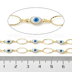 Rack Plating Brass Enamel Link Chains&nbsp;CHC-P012-11G-06
